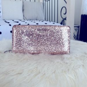 Kate Spade ♠️ Rose Gold Glitter Wallet ✨